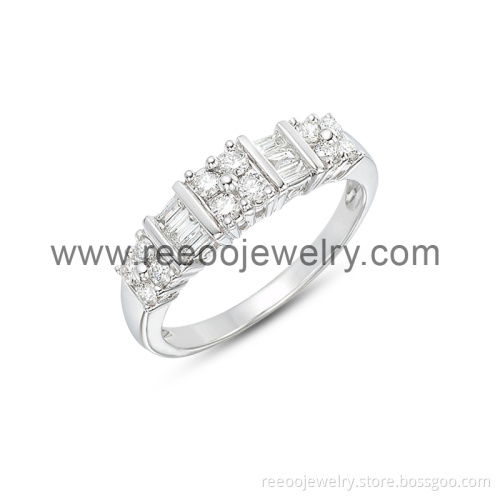 925 Sterling Princess CZ Past Present Future Engagement Ring